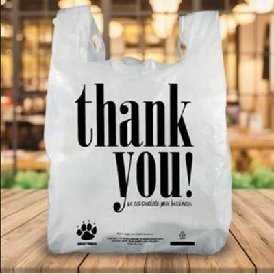 Biodegradable PLA T Shirt Compostable Grocery Bags For Take Out