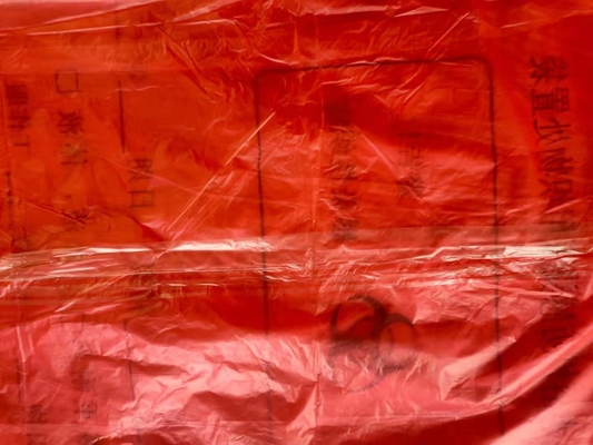 Semi Water Dissolvable Laundry Bags For Hospital Red Colour LDPE Material